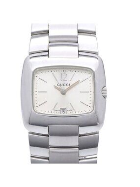 Gucci Square Quartz Watch SS Silver